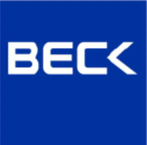 Beck is written in white on a blue background