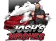 Logo of a red sports car being washed by a smiling bearded man with the text “JOSH’S WASHES”