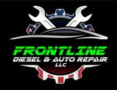 Logo for Demo Auto Repair: text with a gear icon, red and navy colors.