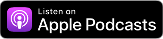 A button that says listen on apple podcasts on a black background.