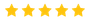 Five yellow stars in a row, likely representing a rating or score.