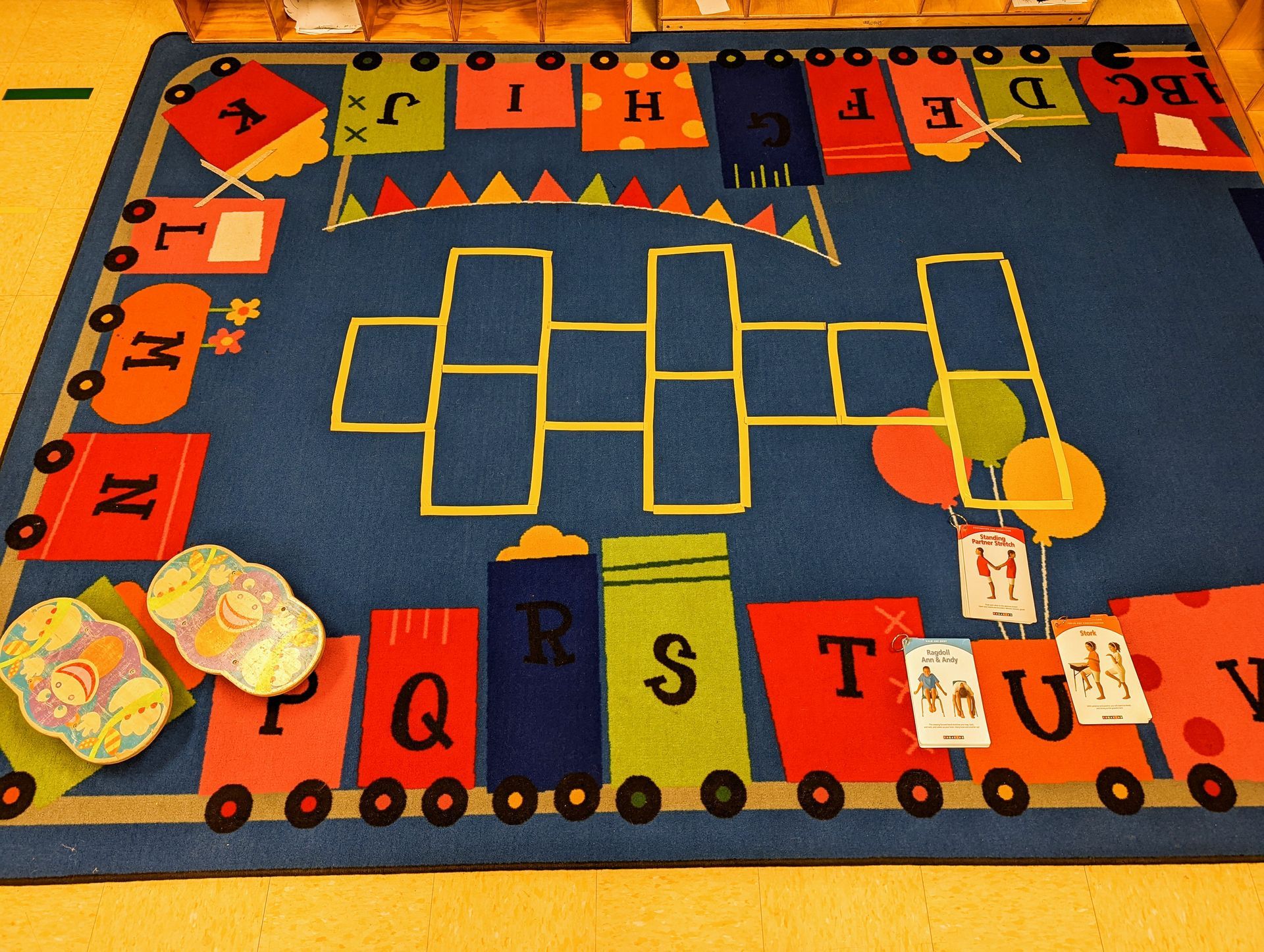 Tape Hopscotch in a Carpet — Verona, WI — Once Upon a Time Childcare Center