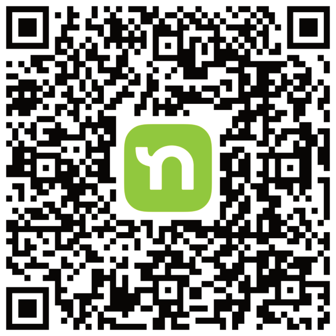 QR code with a green