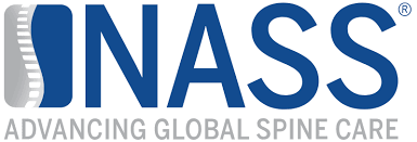 Logo of NASS, Advancing Global Spine Care. Spine image integrated into