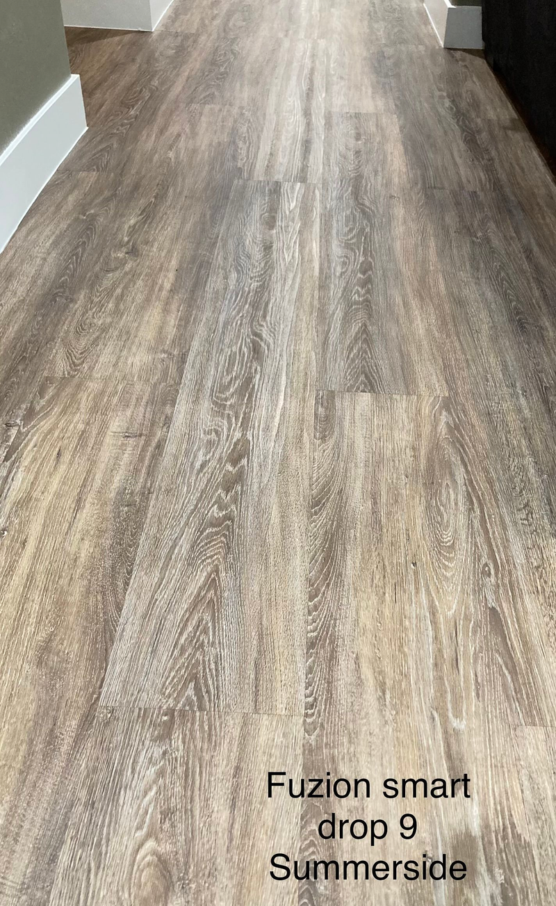 Wood-look flooring in a hallway, labeled 