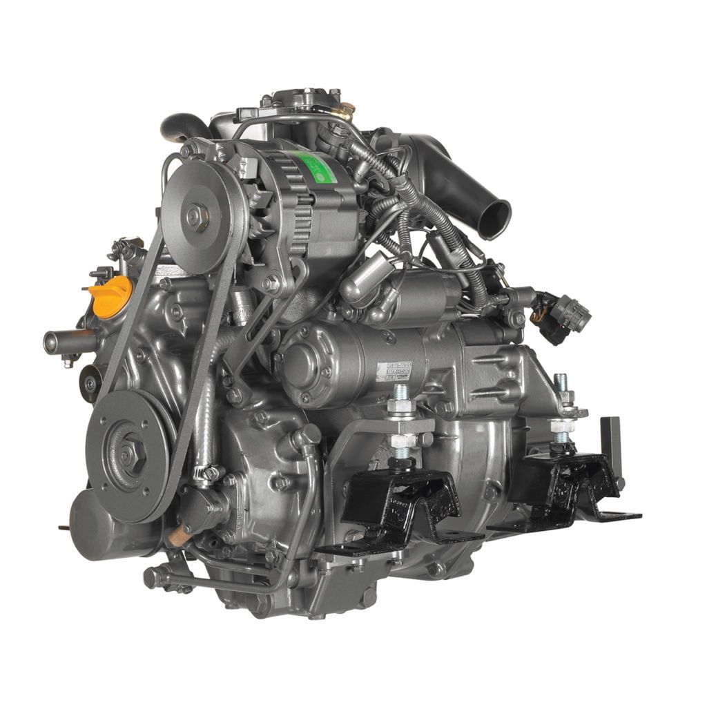 Gray diesel engine with belts, pulleys, and hoses.— Mackay Marine Services in Mackay, QLD