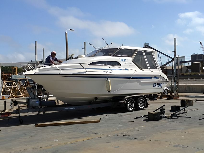 A Boat On a Yrailer— Mackay Marine Services in Moranbah, QLD