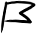 Black stylized letter B on a white background.