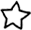 Star icon outline with a dark border on a white background