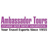 The logo for ambassador tours cruise and land vacations