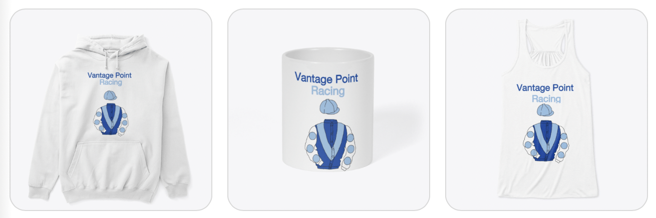 A white hoodie , a white tank top , and a white mug with a blue v on them.