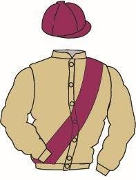 A drawing of a jockey 's jacket and hat.