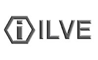 A black and white logo for ilve on a white background.