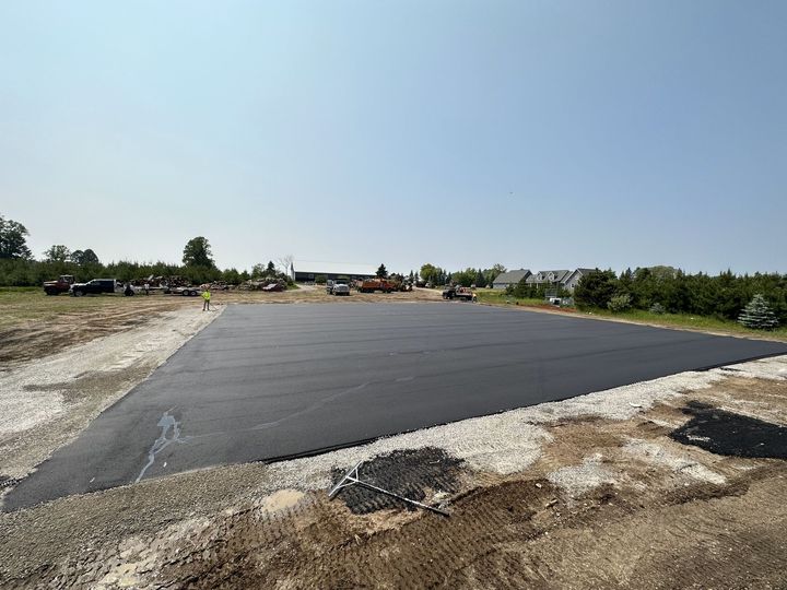 commercial parking lot excavated and paved
