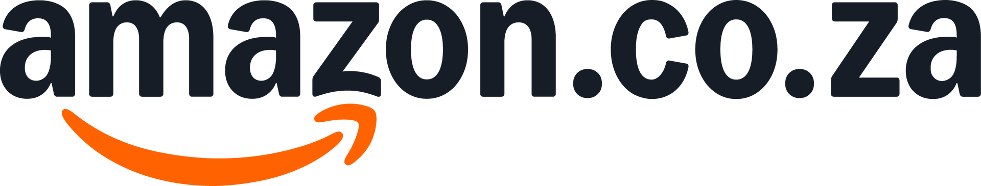 Amazon.co.za logo with black text and orange smile arrow on a white background