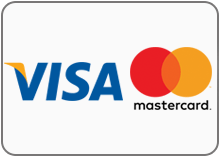 Allows payment with: Visa or Mastercard Credit & Cheque card visa and mastercard logo