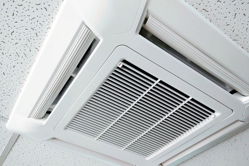 White Ceiling-mounted Air Conditioning Unit — Hinterland Air Conditioning Sunshine Coast in Maleny, QLD