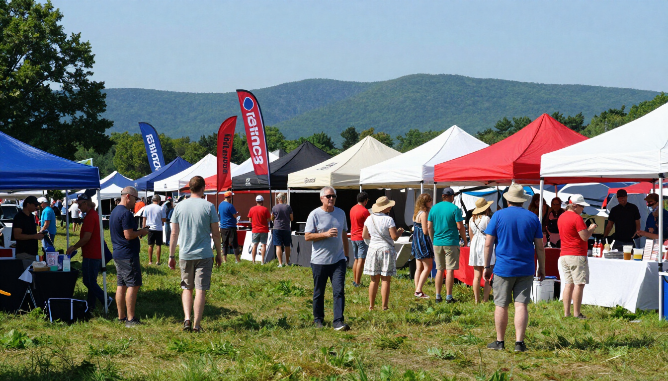 Custom event display products for Vermont business marketing.