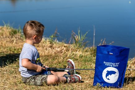 A young angler at the Broomfield Kids' Fishing Derby