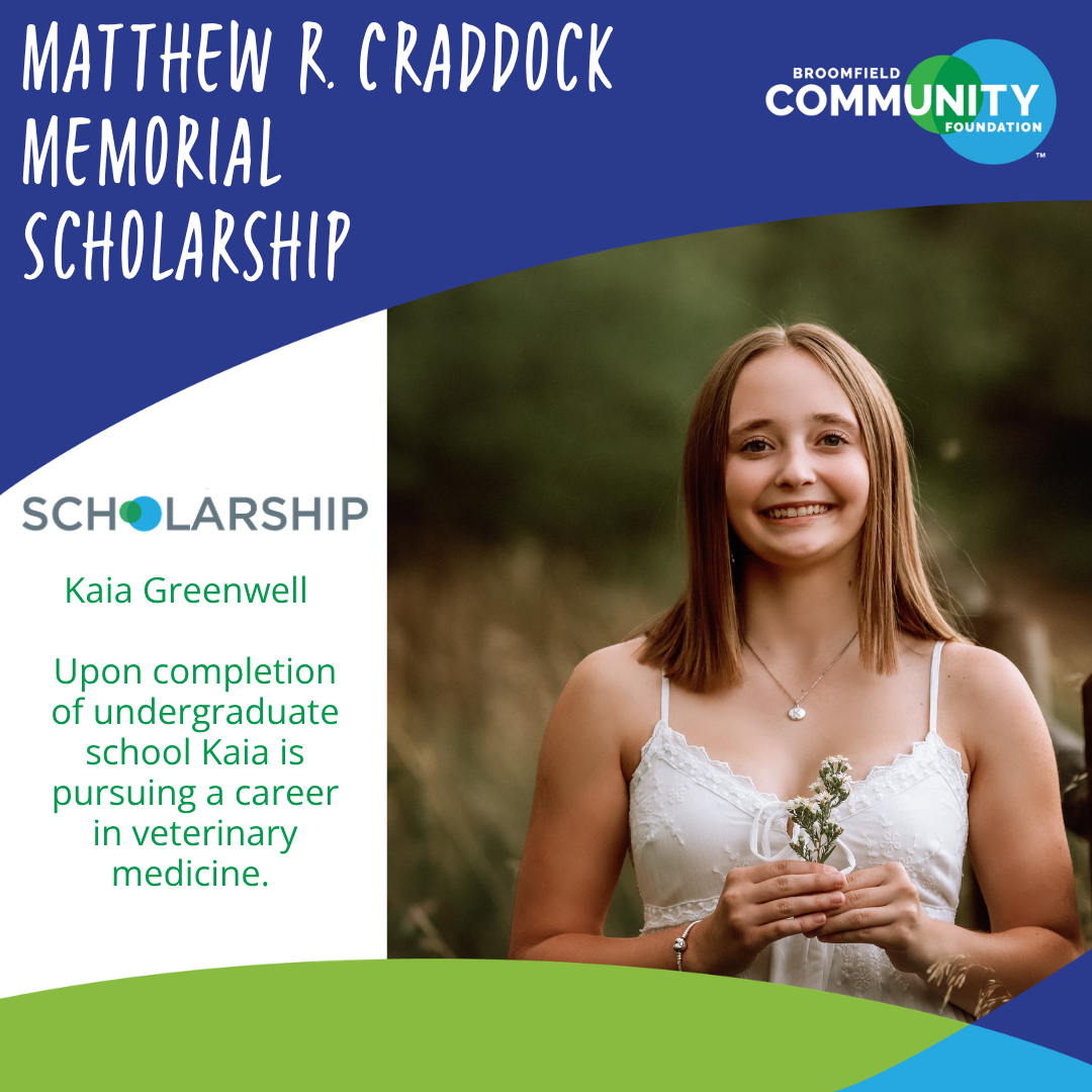 Kaia Greenwell, Matthew R. Craddock Memorial Scholarship recipient