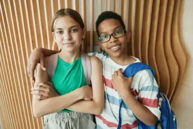 Two smiling students