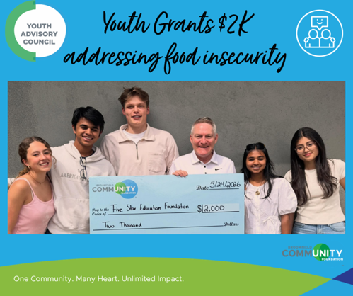 Youth Advisory Council graphic: Youth Grants $2K addressing food insecurity