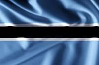 The flag of botswana is waving in the wind.