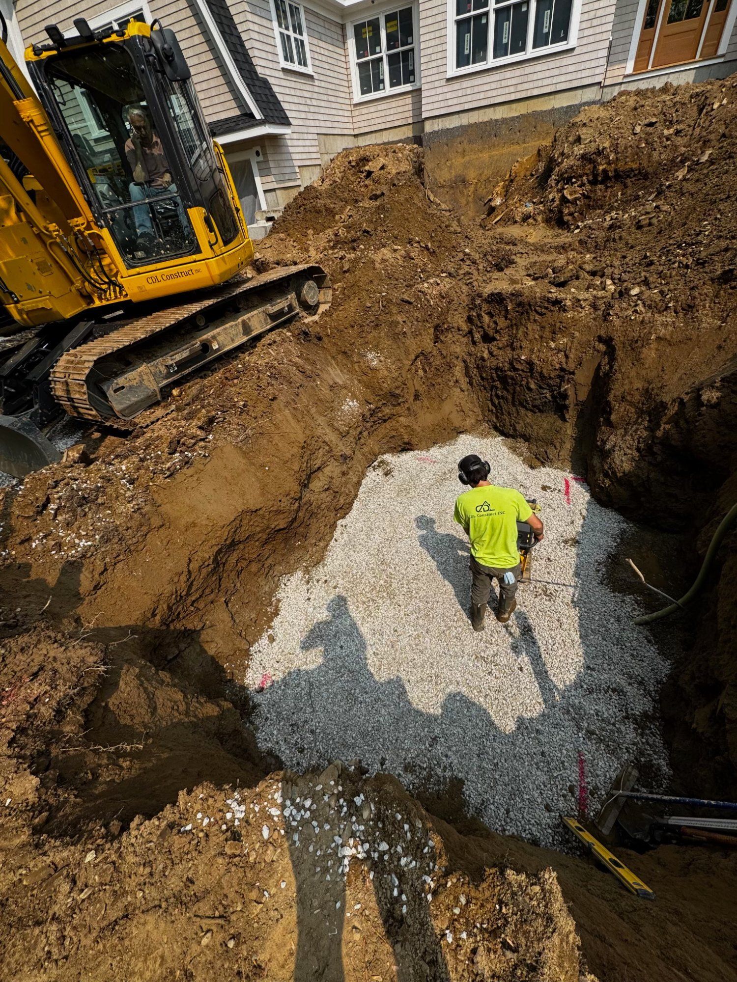 Foundation excavation and stone base prep in Kittery, ME