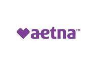 Purple Aetna logo with a heart icon on a white background