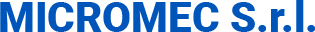 Un logo blu e bianco per micromec srl