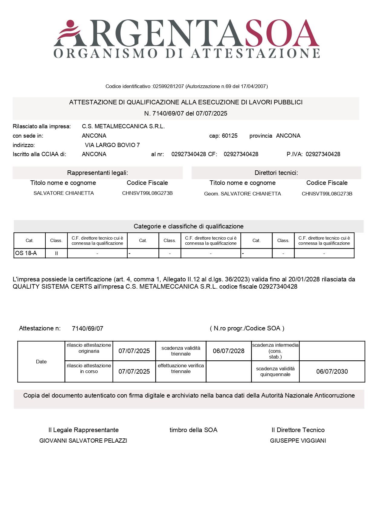certificazioni
