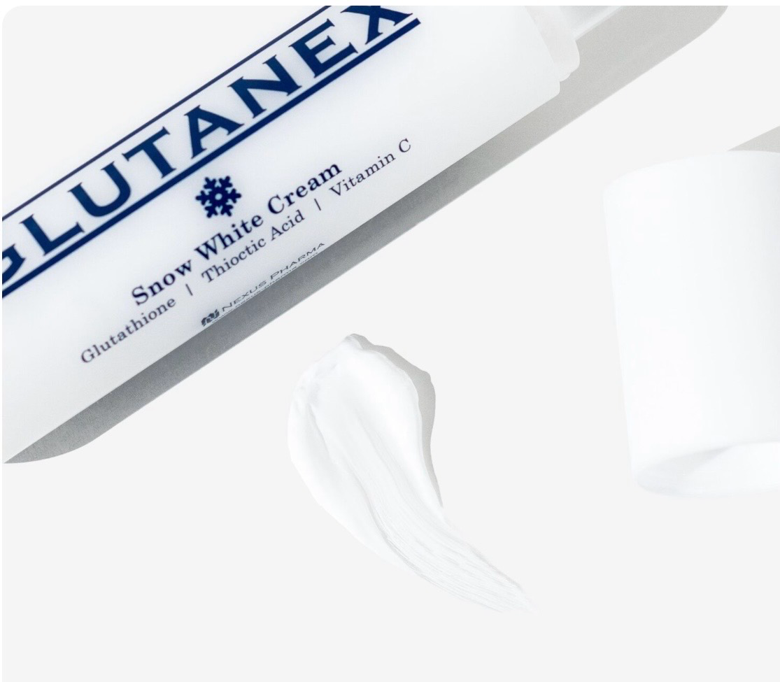PLUTANEZ tube with white cream smear on a light background