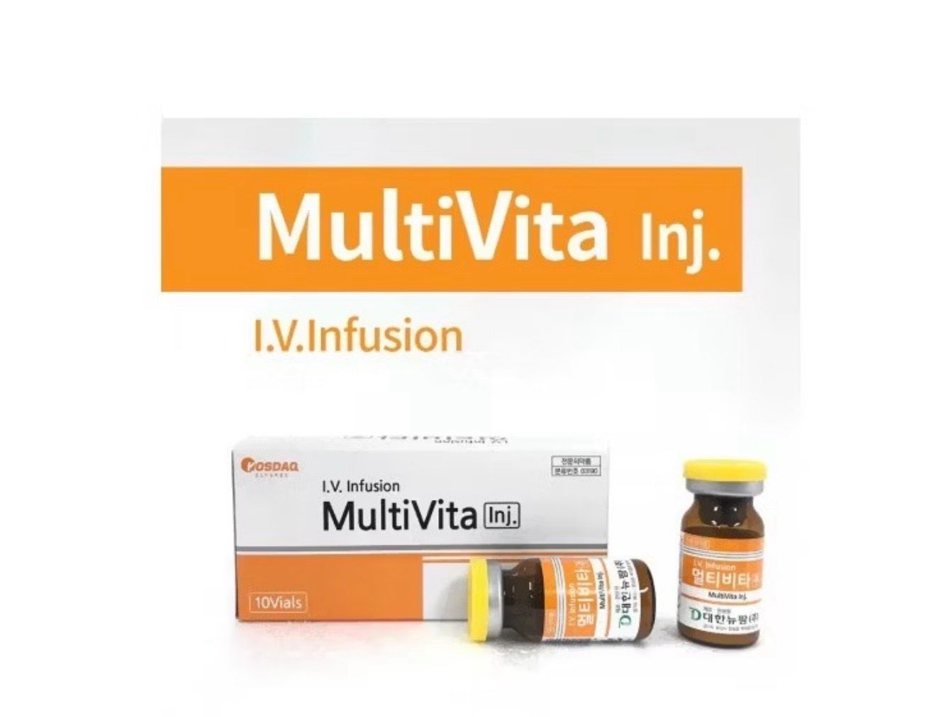 MultiVita Inj. IV infusion boxes and vials on white background
