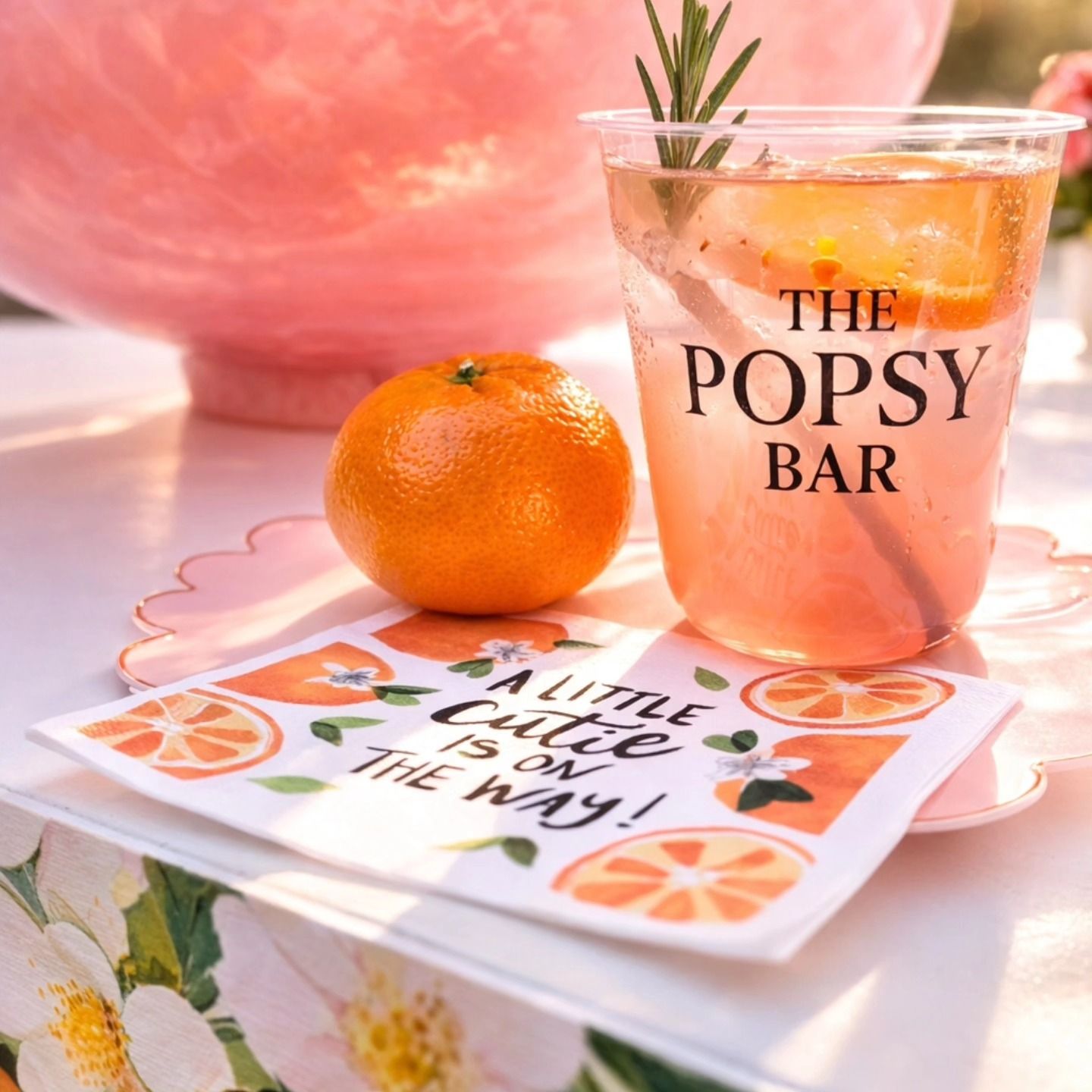 Orange fruit and drink in a 