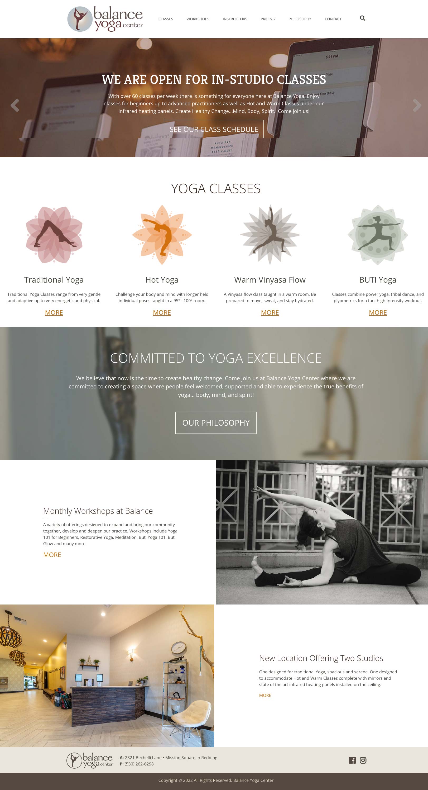 Balance Yoga Center Website
