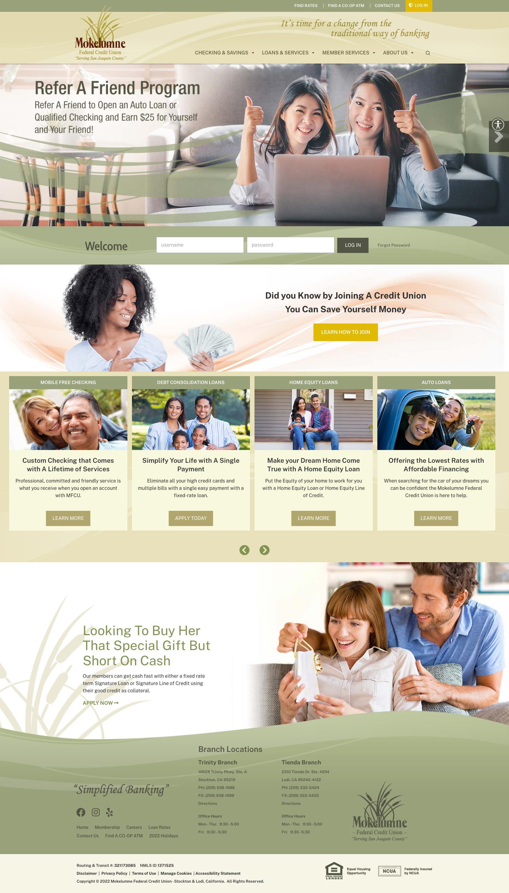 Mokelumne Federal Credit Union Website