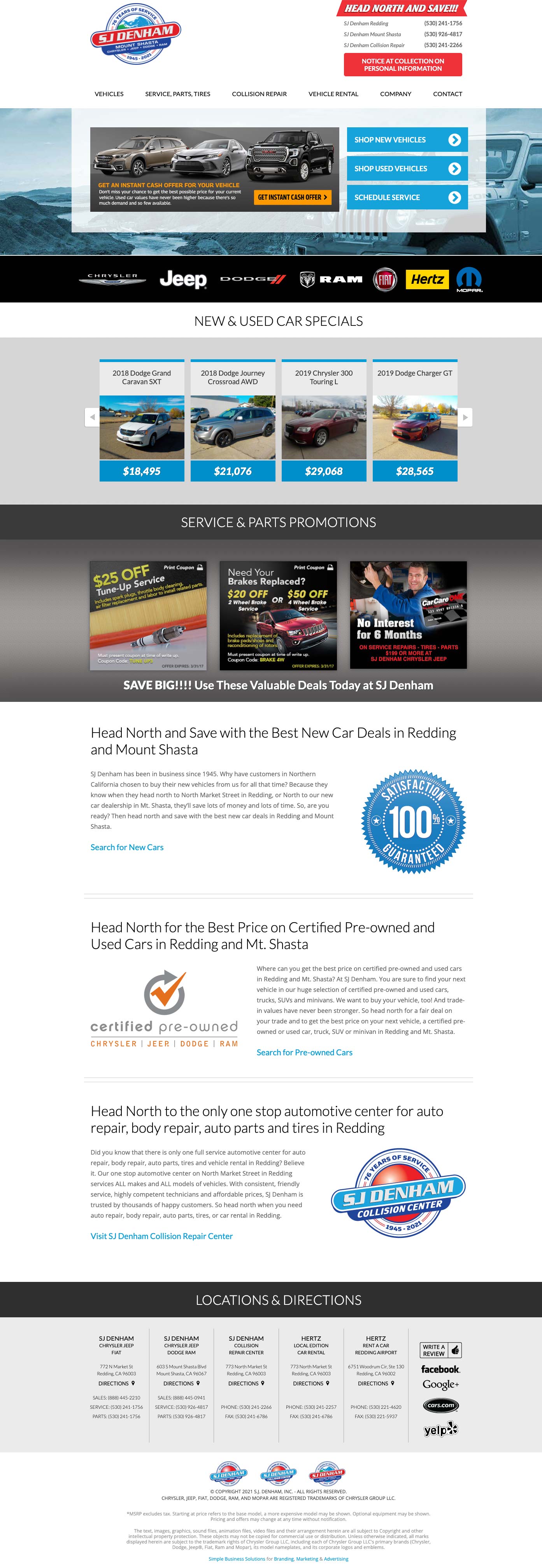 SJ Denham Dealership Website