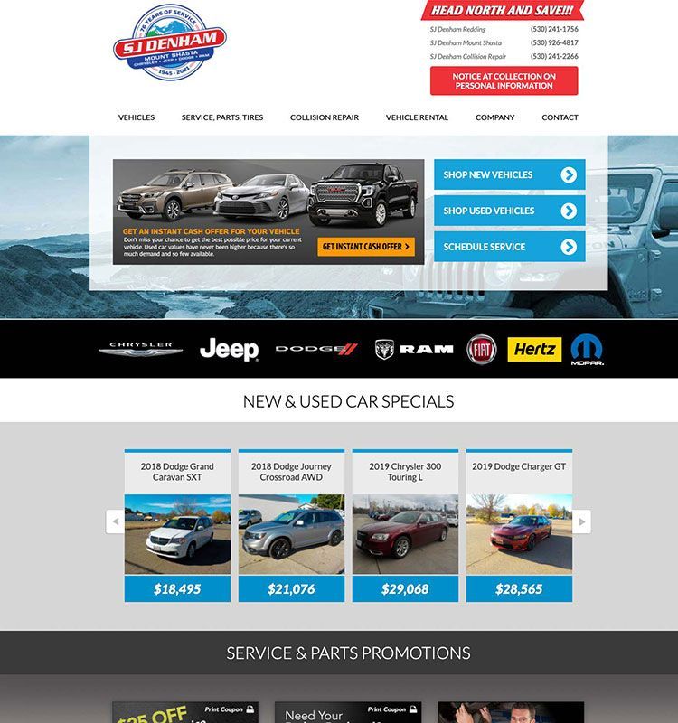 SJ Denham Dealership Website