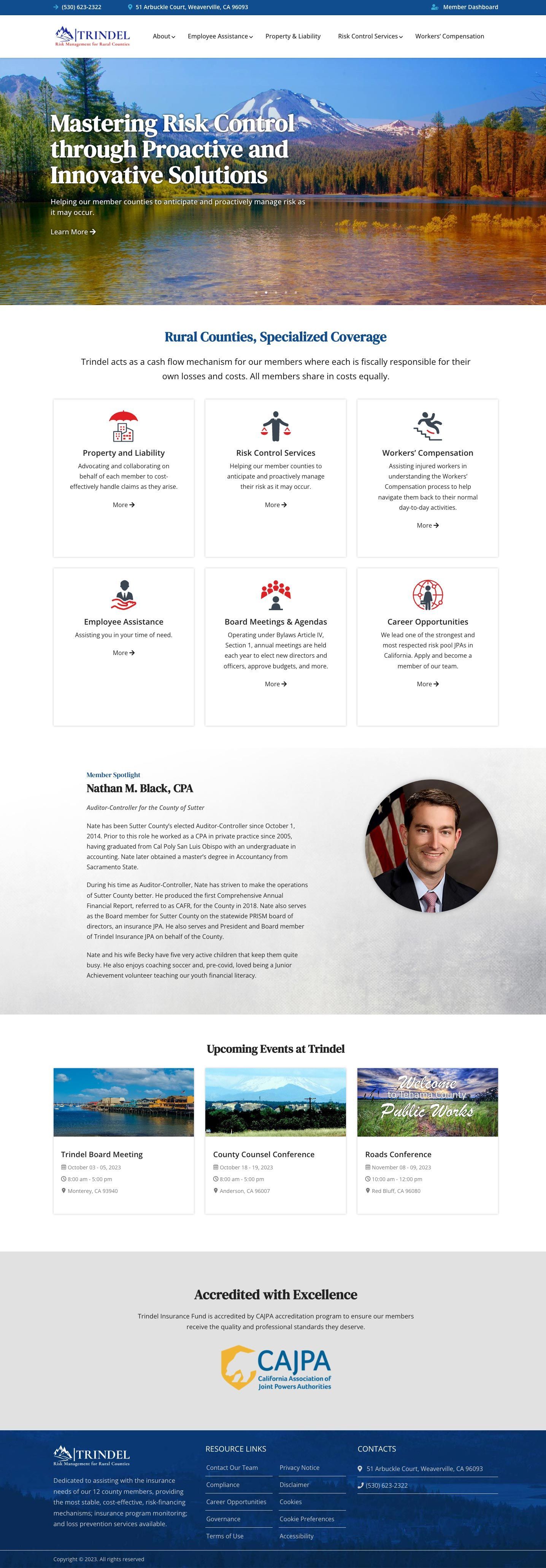 Trindel Insurance Fund Website Design and Development