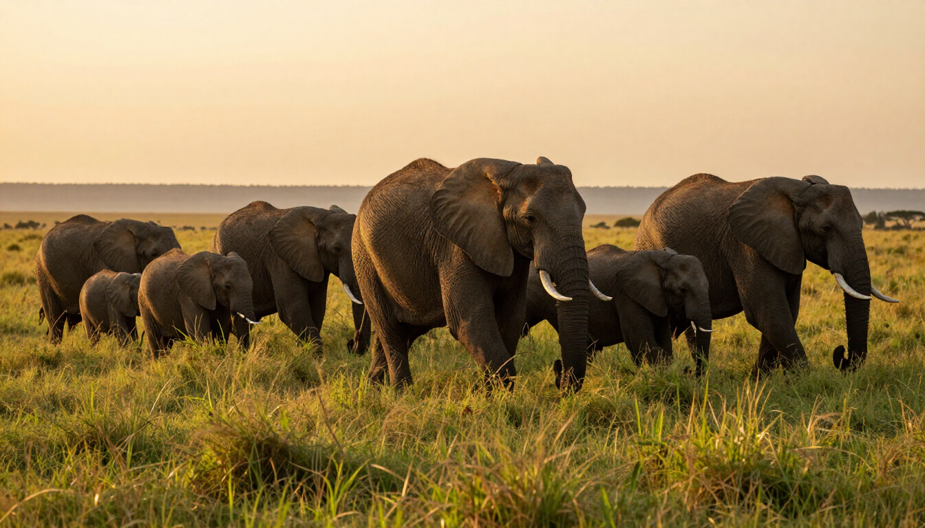 Majestic elephants in the Serengeti