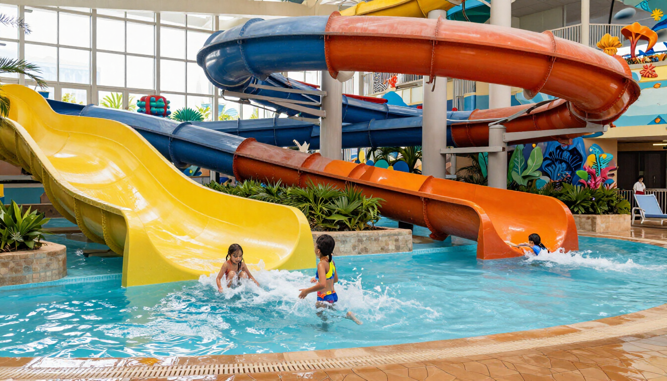 Kids enjoying a Dubai waterpark