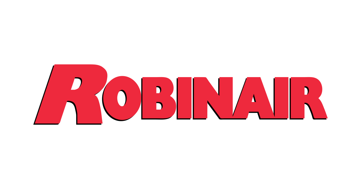 Logo Robinair en caractères noirs sur fond blanc.