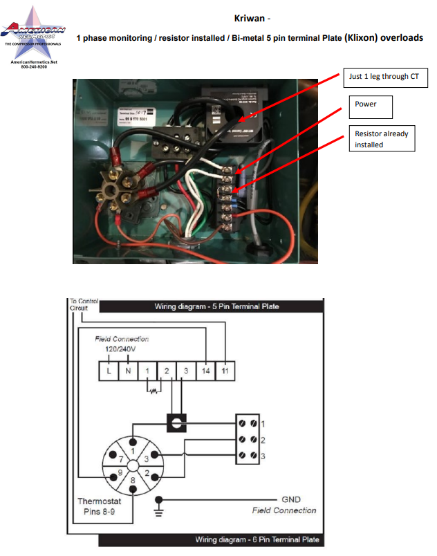 Annotated electrical wiring photo and circuit diagram with red arrows and labels showing connections.