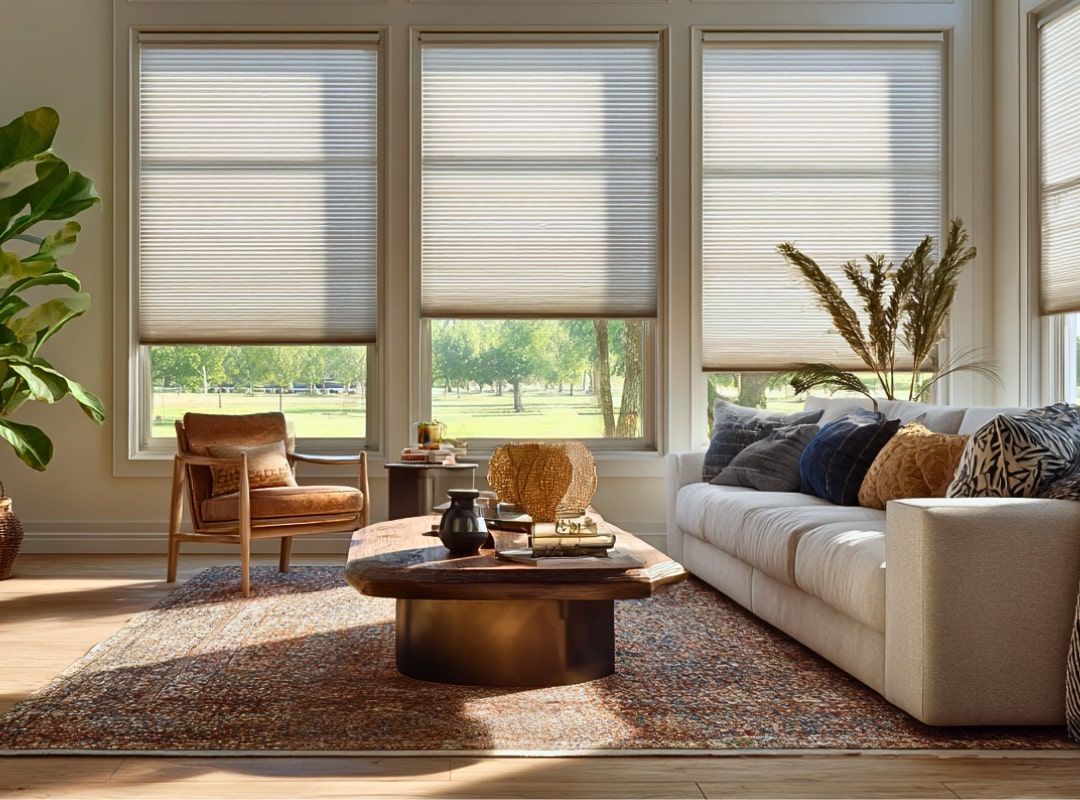 Energy-efficient window shades reducing heat gain