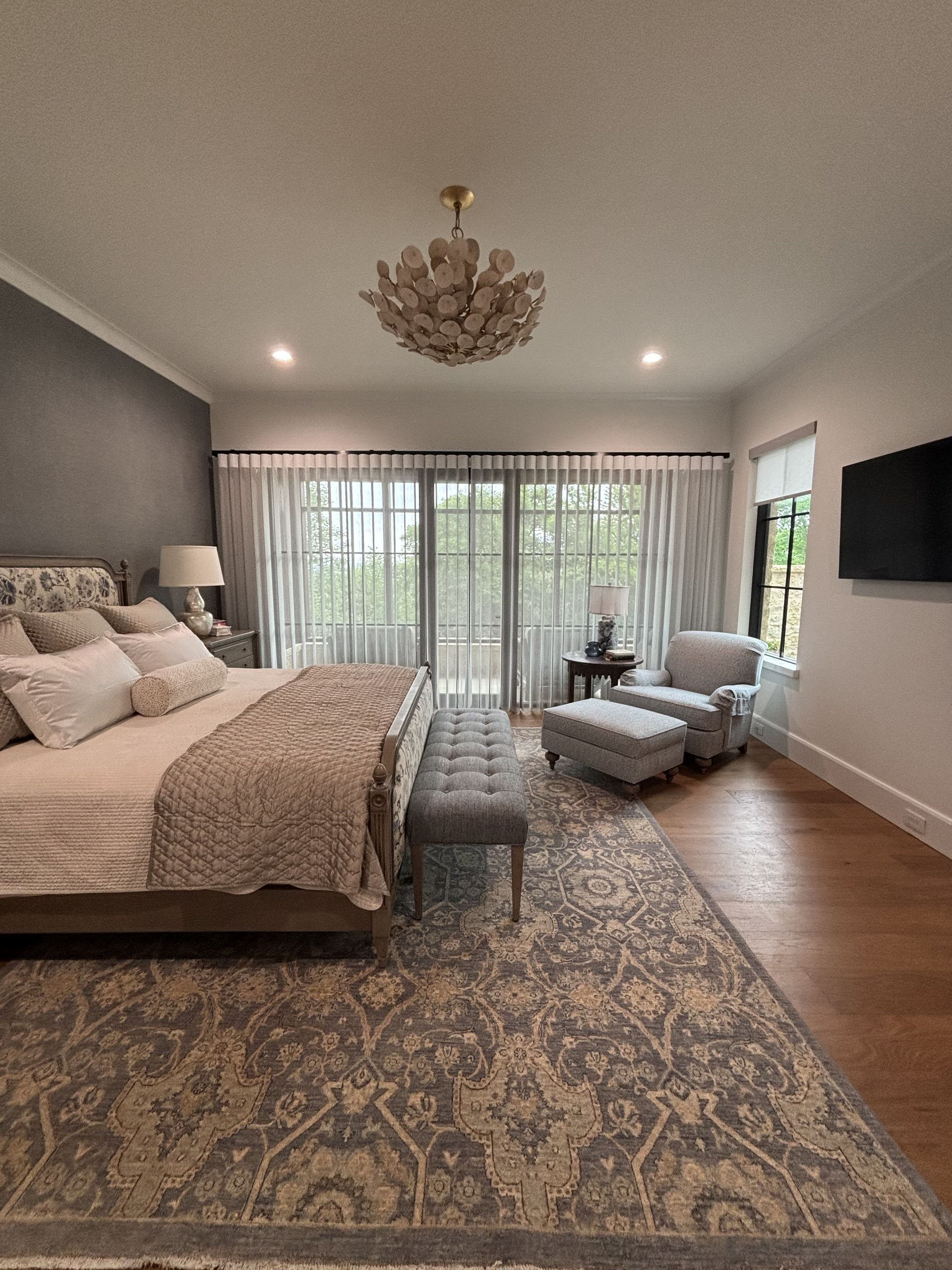 Panel track shades on sliding glass doors in Texas