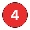 A red circle with the number four inside of it.