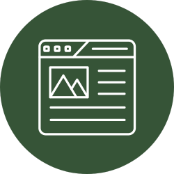 An icon of a web page with a picture of a mountain on it.