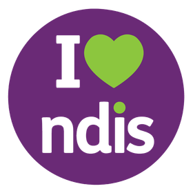 A purple button highlighting they are NDIS registered Physiotherapists