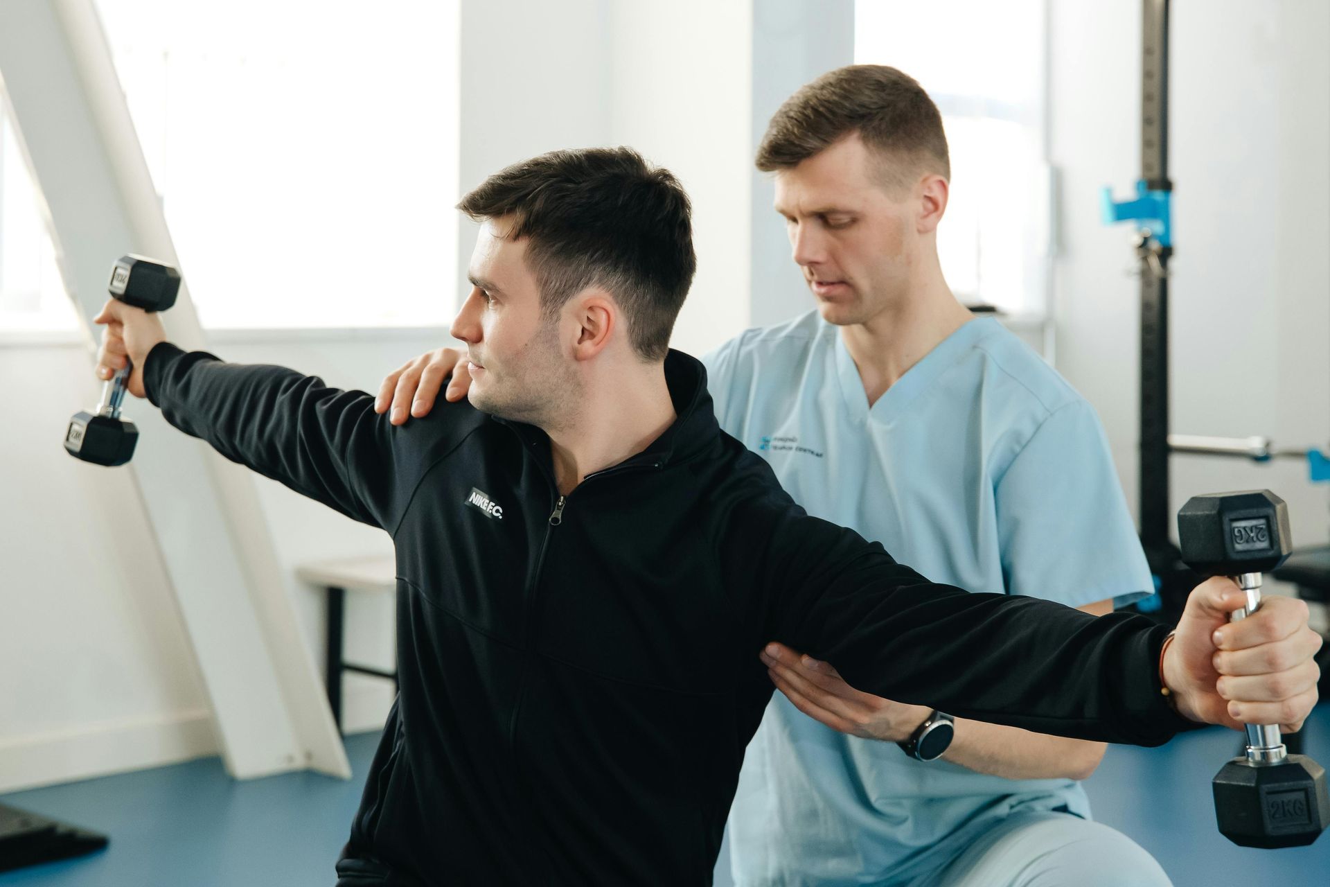 A Physiotherapist working with an NDIS client in Castle Hill