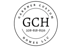 Gardner Custom Homes LLC logo with GCH initials and phone number 208-818-8156